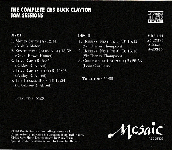 THE COMPLETE CBS BUCK CLAYTON JAM SESSIONS LP8枚組 ジャズ