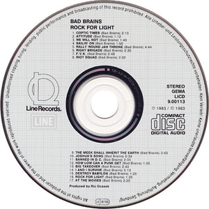 Bad Brains: Rock For Light CD