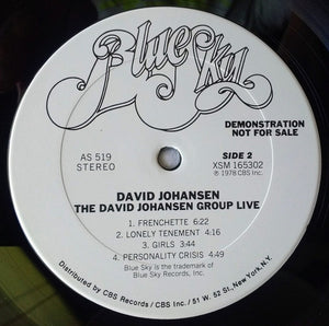 David Johansen Group: The David Johansen Group Live 12"