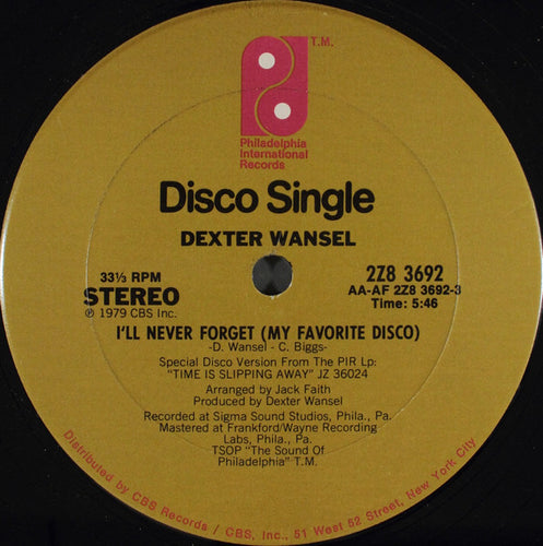 Dexter Wansel: I'll Never Forget (My Favorite Disco) 12