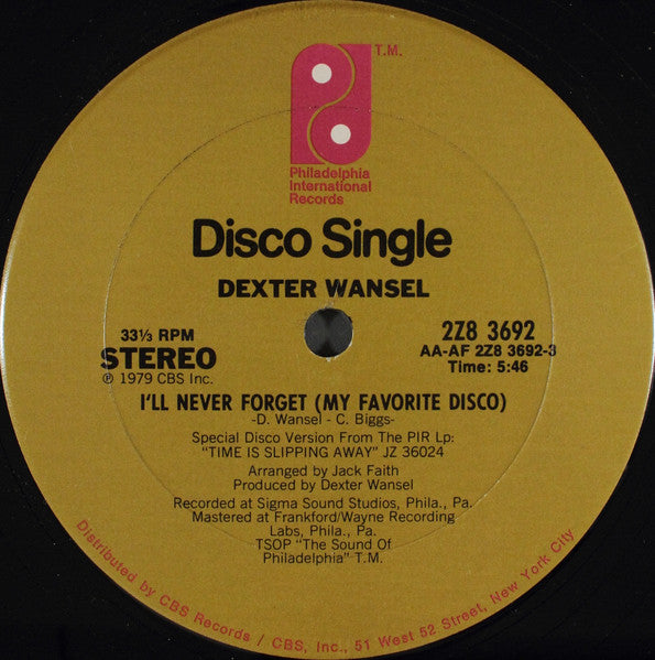 Dexter Wansel: I'll Never Forget (My Favorite Disco) 12