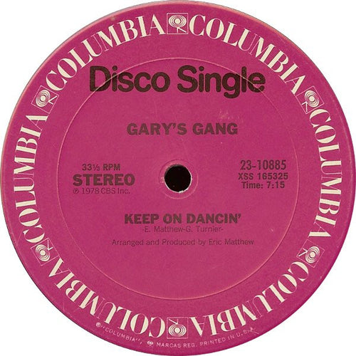 Gary's Gang: Keep On Dancin' / Do It At The Disco 12