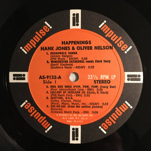 Hank Jones & Oliver Nelson: Happenings 12"