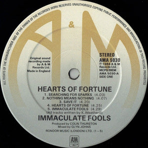 Immaculate Fools: Hearts Of Fortune 12"