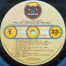 Paul Butterfield's Better Days: It All Comes Back 12"