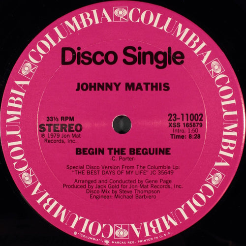 Johnny Mathis: Begin The Beguine / Gone, Gone, Gone 12