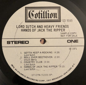 Lord Sutch And Heavy Friends: Hands Of Jack The Ripper 12"