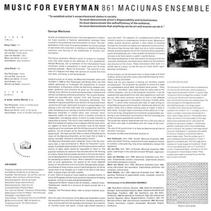 Maciunas Ensemble: Music For Everyman 861 12"