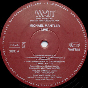 Michael Mantler: Live 12"