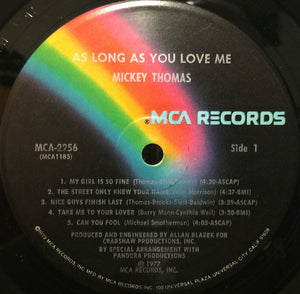 Mickey Thomas: As Long As You Love Me 12"