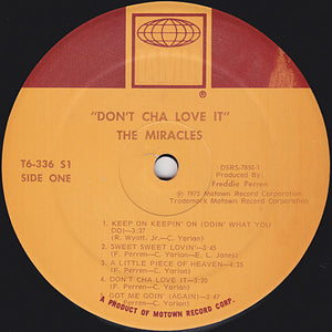 The Miracles: Don't Cha Love It 12"