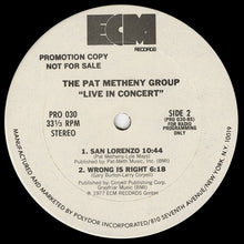 Pat Metheny Group: Live In Concert 12"