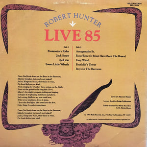 Robert Hunter: Live 85 12"