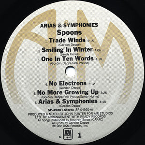 Spoons: Arias & Symphonies 12"