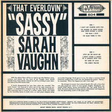 Sarah Vaughn: The Everlovin' Sassy 12"