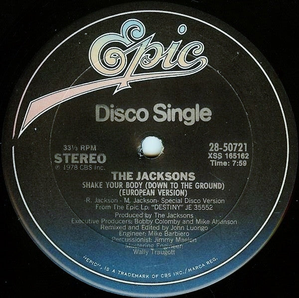 The Jacksons: Shake Your Body (Down To The Ground) (European Version) 12