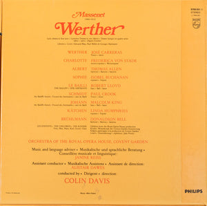 Massenet - Carreras, Von Stade, Allen, Buchanan, Lloyd, Orchestra Of The Royal Opera House, Covent Garden, Colin Davis: Werther 12" box set